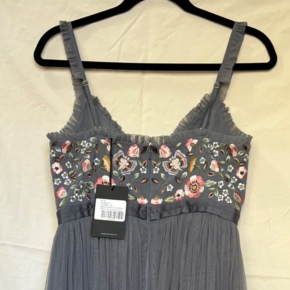 Needle & Thread Embroidered Bodice Cami Strap Maxi Dress, Vintage Navy (Gray) - Picture 4 of 8